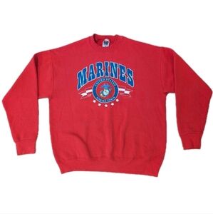United States Marines Crew Neck Sweatshirt Vintage Adult XL Red